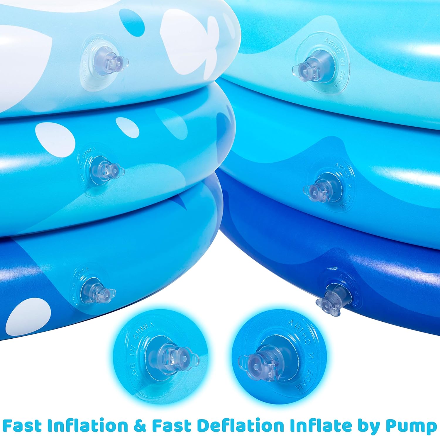 2 Packs 34" X 10" Inflatable Kiddie Pool Set, Blue Pattern Baby Pool Kids Swimming Pools, Summer Backyard Pool Inflatable Summer Pit Ball Pool for Kids Toddler Indoor&Outdoor: Kitchen & Dining