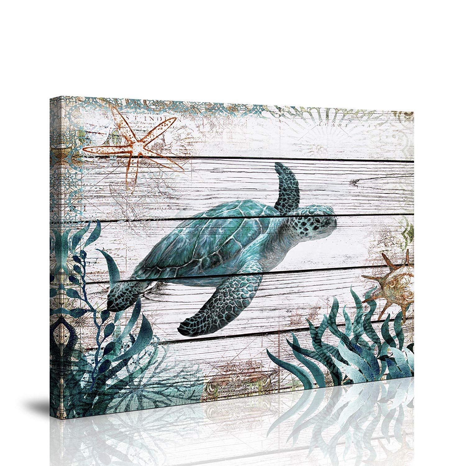 Bathroom Wall Decor Ocean Sea Wall Art Green Turtle Pictures Artwork