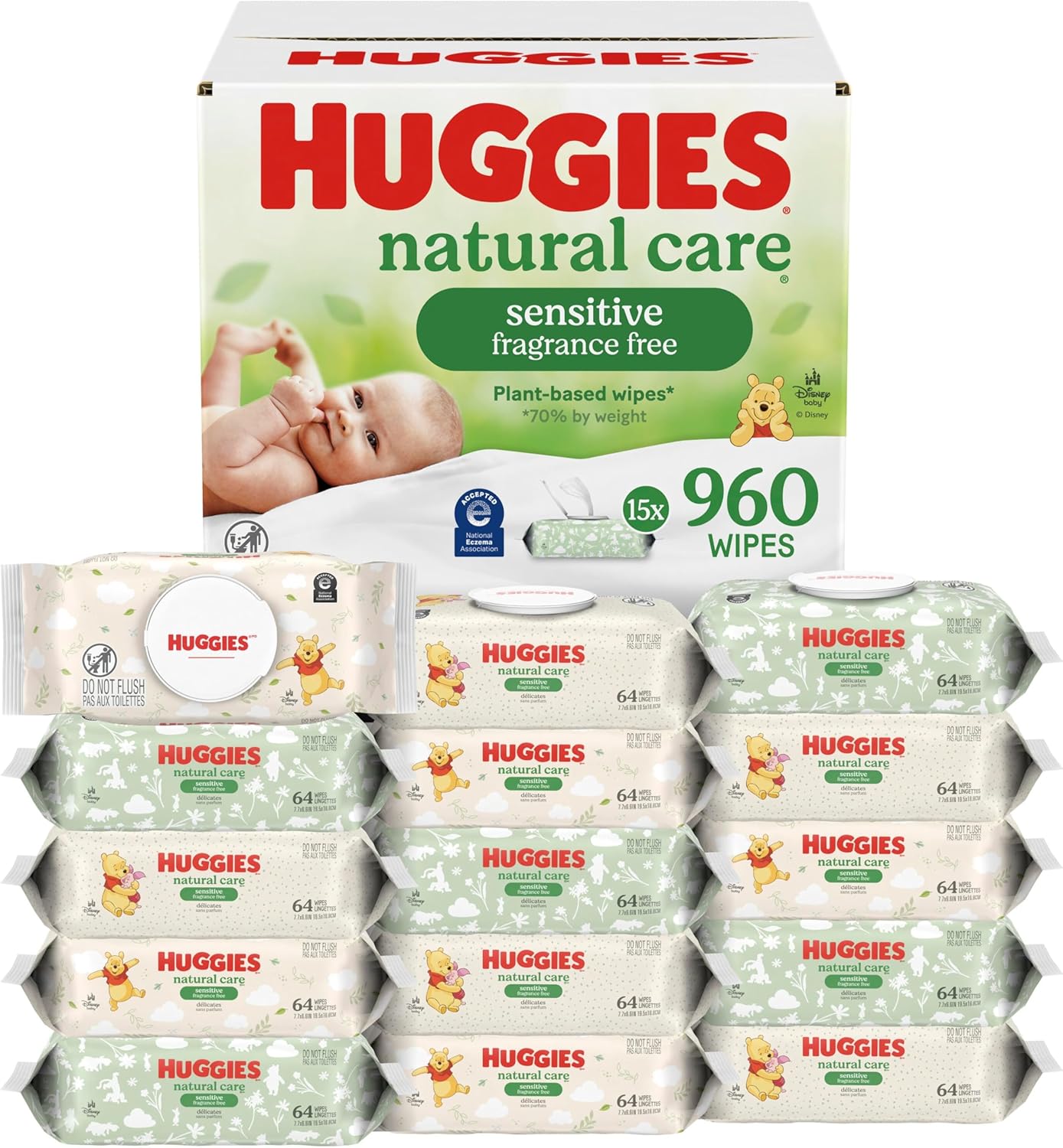 Huggies Natural Care Sensitive Baby Wipes 960-Count
