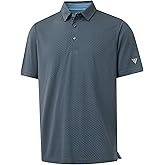 M MAELREG Golf Shirts for Men Moisture Wicking Jacquard Breathable Performance Dry Fit Collared Mens Polo Shirts Short Sleeve