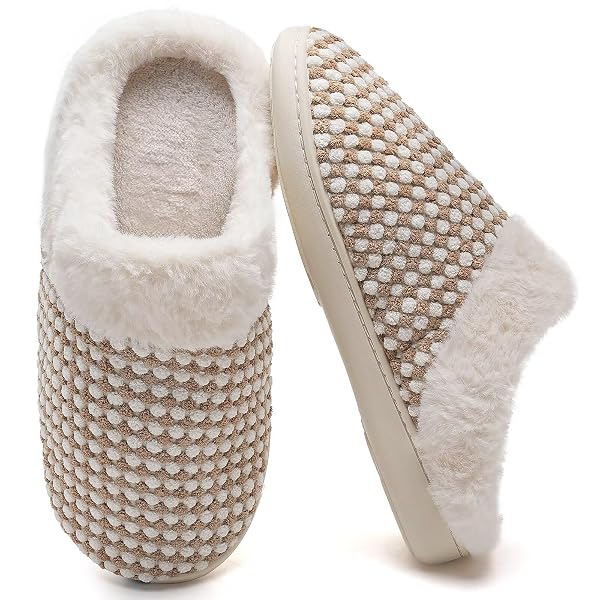 Women's Memory Foam Slippers - Warm Fleece Lining, Anti-Slip Sole For Indoor/Outdoor - View #4