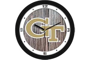 SunTime Georgia Tech Yellow Jackets - Weathered Wood Wall Clock