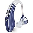 Digital Hearing Amplifier by Britzgo BHA-220. 500hr Battery Life, Modern Blue, Doctor and Audiologist Designed