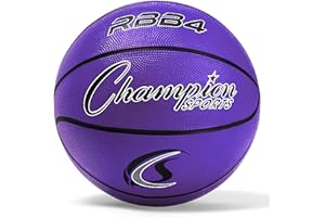 Champion Sports Heavy Duty Rubber Cover Nylon Basketballs-Intermediate (Purple, Size 6)