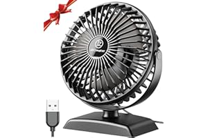 JZCreater USB Desk Fan, USB Fan Mini, 360 Rotation Desktop Fan with 3 Speed, Table Personal Cooling Fan, Quiet Mini Desk Fan, USB Powered, Small Fan for Home Office Bedroom Car Travel, Black