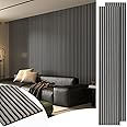 Art3d 2-Pack 108" x 12" Acoustic Wood Panels for Wall, Soundproof Wood Slat Panel for Wall and Ceiling, 3D Fluted Sound Absorbing Paneling for Interior Wall Decor, Living Room, Bedroom - Smoky Oak
