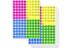 Zacool 3500 Pcs Garage Sale Stickers Flea Market Pricing Stickers Yard Sale Price Sticker Round Bright Colors Label Sticker with Price in Bright Colors,3/4” in Diameter