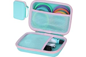 Peyyargo Case Compatible with SCRIB3D P1 Advanced / 3Doodler PRO / 3Doodler Flow / MYNT3D Super Professional Printing / PIKA3D PRO 3D Printing Pen (Teal + Pink)