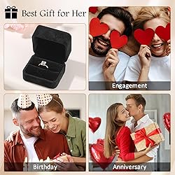 LANKRALOVNA 4CT Radiant Cut Engagement Rings for