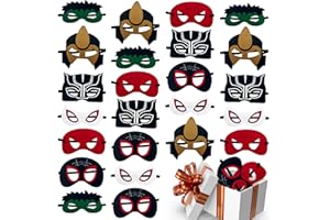 TEEHOME 24 Spider Team and Amazing Friends Felt Masks for Kids Birthday Party Favors, Soft & Adjustable Superhero Costume Masks, Inspired by Spider Superhero, Fun Playset for Boys & Girls, Halloween & Events