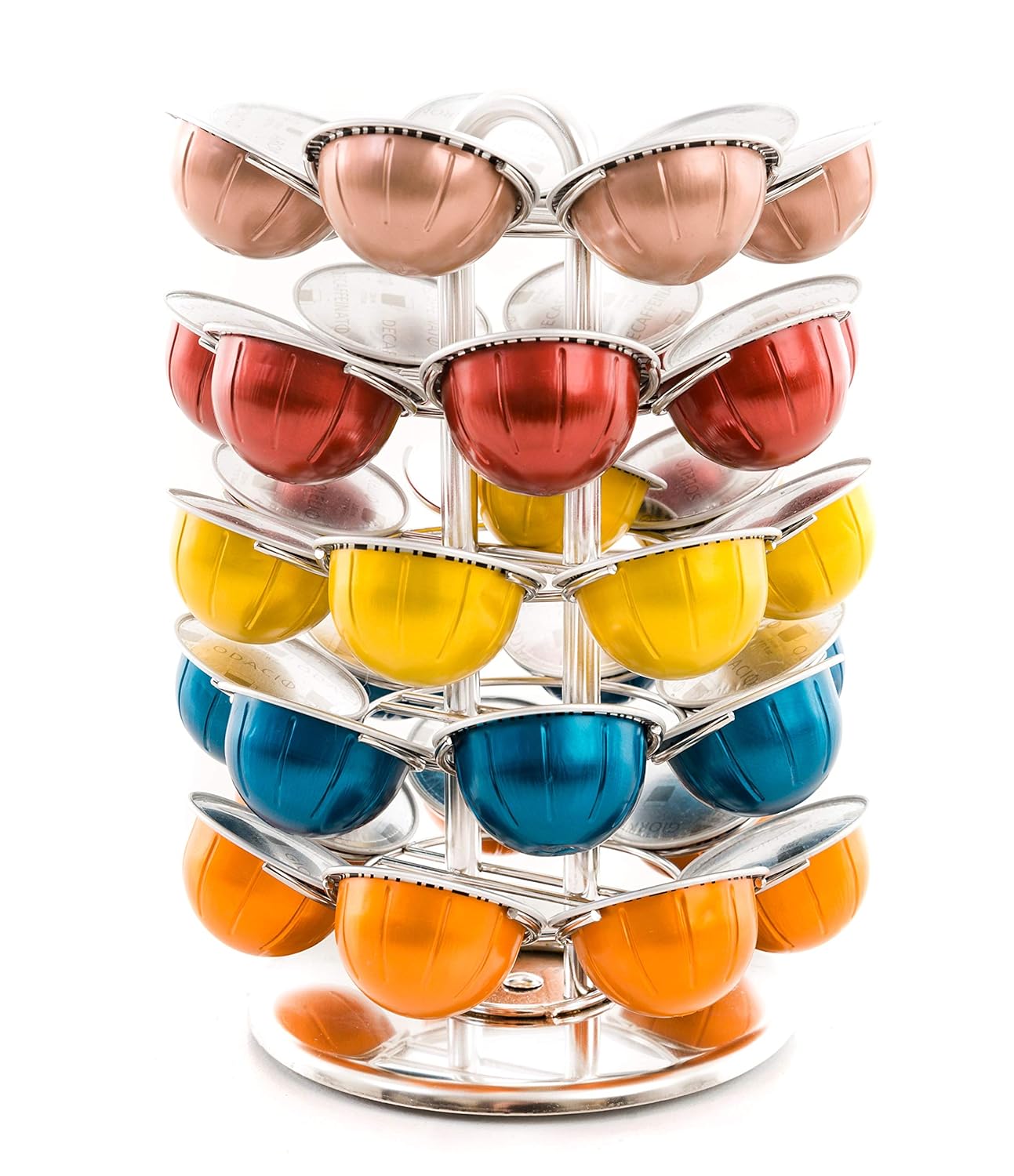 Coffee Capsule Holders With Extra Storage Available Inside Carousel For 1 Large Box Or 3 Espresso Inner Sleeves Peak Coffee Nespresso Vertuo 30 Pod Holder Storage For Vertuoline Pods Only Home Kitchen