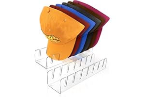 TAOceeXI Hat Stand for Baseball Caps Display Hat Holder Organizer，No Install Rack Acrylic Hat Storage for 14 Baseball Caps Closet Cowboy （2 Pack ）