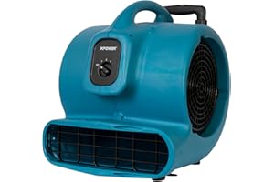 XPOWER X-830H Pro 1 HP 3600 CFM Centrifugal Air Mover, Carpet Dryer, Floor Fan, Blower, Telescopic Handle and Wheels, for Water Damage Restoration, Janitorial, Plumbing, Home Use