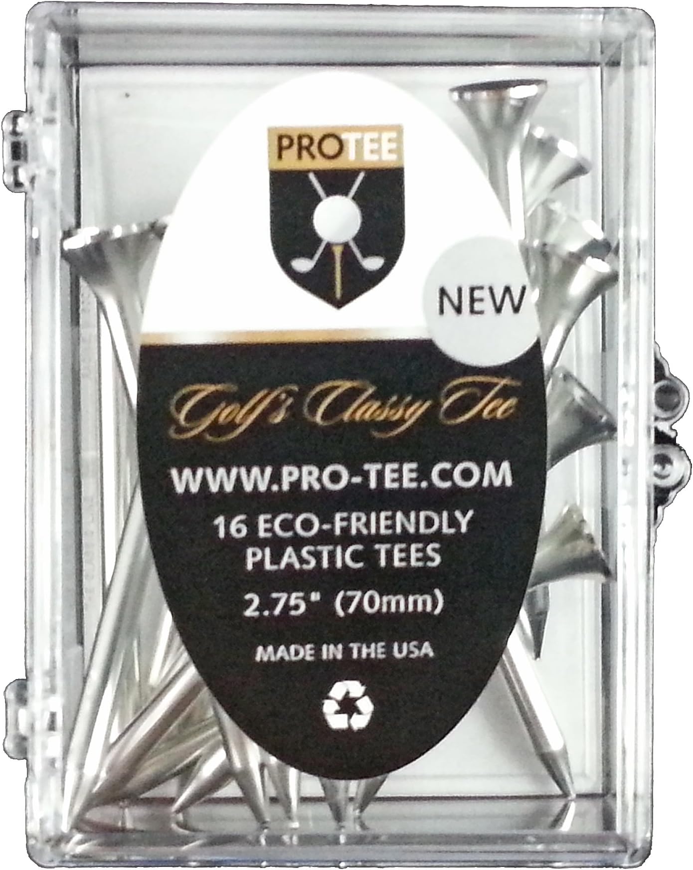 Golf Tees (16-Pack), Silver Satin