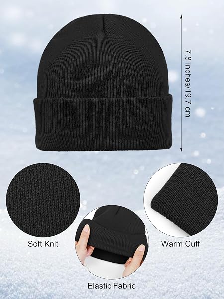 COORABY 8 PACK WINTER KNITTED CUFF BEANIES MAGIC GLOVES SET ACRYLIC WARM SKULL CAP CUFF HAT CLASSIC GLOVES FOR MEN OR WOMEN