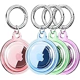 Waterproof for Airtag Holder, DDJ 4 Pack Airtag Case with Keychain, AirTag Case for Dog Collar, Luggage, Keys, Full Body Anti