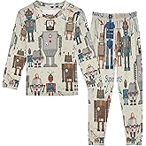 Vozoza Pajama Sets Long Sleeve Top with Pants Cotton Soft Sleepwear 2 Piece Pjs Set