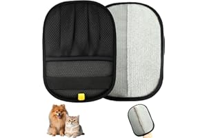 XXJXXJ Upgraded Pet Hair Removal Gloves for Cats & Dogs, Five-Finger Electrostatic Reusable Magic Brush for Effortless Pet Hair Remover Tool on Carpet, Clothing, Laundry, Couch, Car Seat (Black)