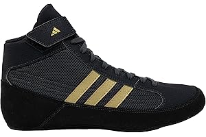 Adidas Men's HVC Wrestling Shoes, Black/Charcoal/Metallic Gold, 9