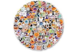 AOWDIAO Halloween Stickers 200 Pcs Halloween Decorations Vinyl Stickers for Kids Adults Halloween Holiday Party Favors Crafts Gifts