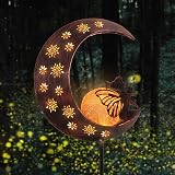 TERESA'S COLLECTIONS Large Moon Fairy Solar Garden Stake Light 31in view 2