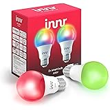 Innr Smart Bulb Color A19, Works with Philips Hue, SmartThings, Alexa, Google Home (Hub Required), Dimmable RGBW LED Light Bu