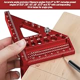 Fentar 3-D Speed Square 22.5-90 Aluminum Alloy with 11 Drill Holes Red view 3