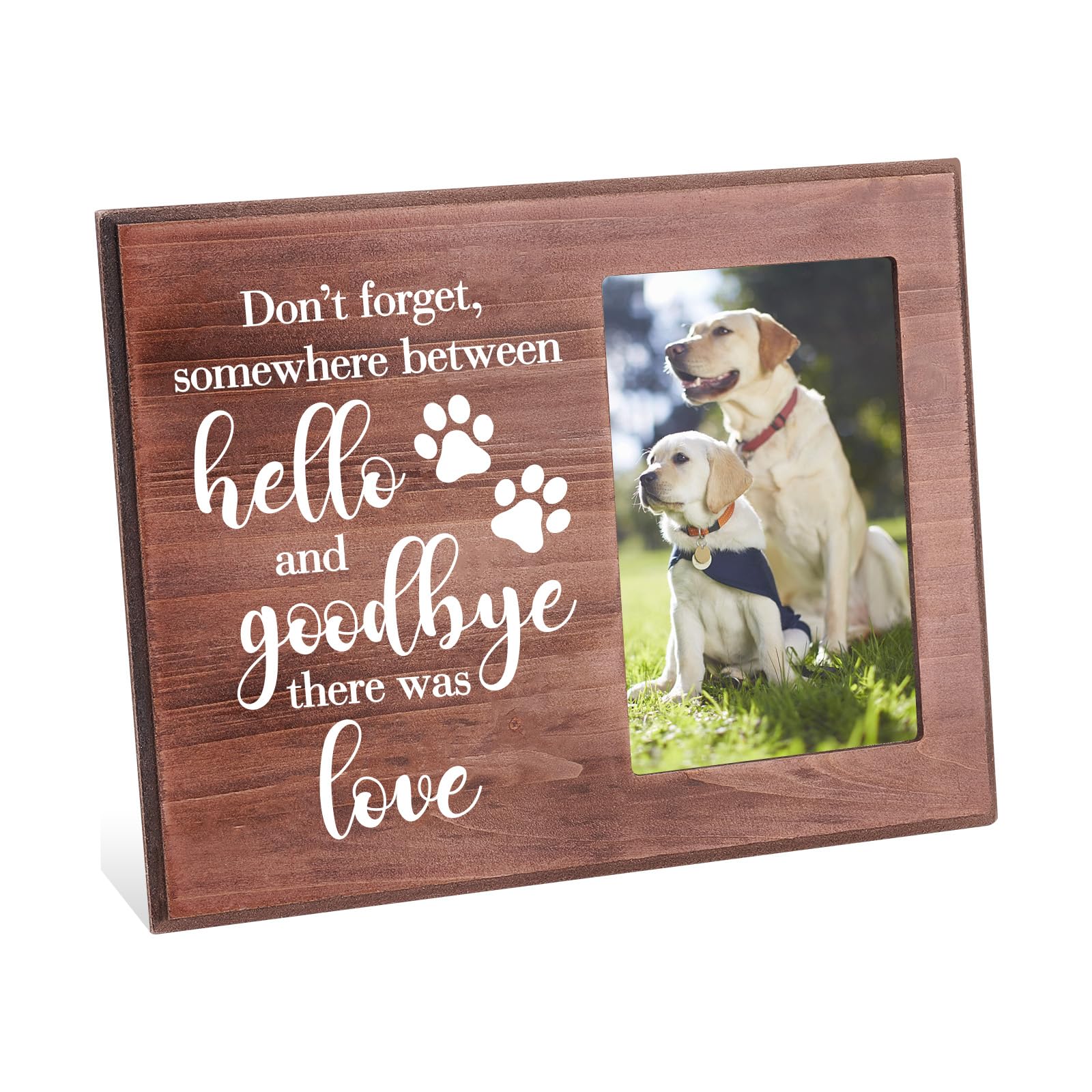 INFUNLY Pet Memorial Photo Frame Gift for 4x6 Inch Photo Pet Remembrance Gift Wood Photo Frame Pet Memorial Gifts Memorial Pet Loss Picture Frame Cat Dog Memory Gifts Sympathy Gift for Loss of Pet