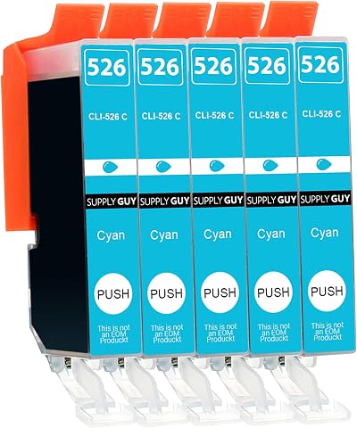 Supply Guy 5x Cyan XXL CLI-526 Ink Cartridges for Canon Pixma IP4850 MG5150