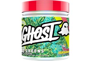GHOST Greens Superfood Powder, Pink Lemonade - 30 Servings - 19 Super Greens & Reds, Fruits, Vegetables, Spirulina, & Chlorel