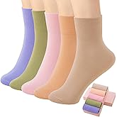 HUGSWEET Soft Comfy Cotton Breathable Socks for Women above Ankle Mini Crew Bootie Socks Gifts for Women 5-10 Pairs