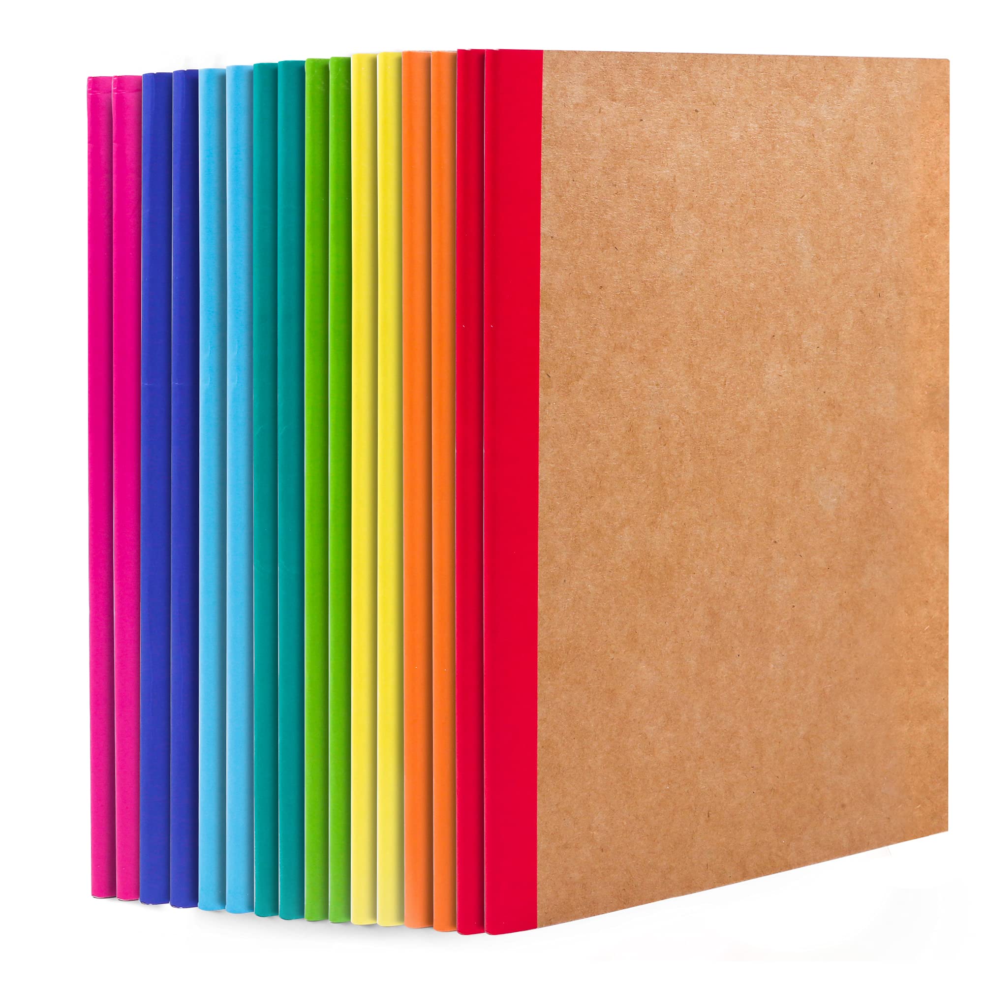feela 16 Pack Kraft Notebooks A5, 60 Pages Lined Notepad Journal Bulk, Soft Brown Cover Multipack Notebook for Students Travelers Making Plans, Writing Memos Office School Supplies, 14X21cm โ image 1