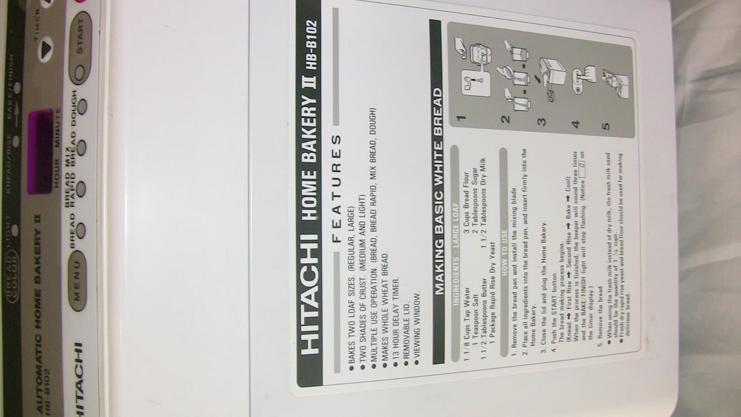 Amazon.com: Hitachi Automatic Home Bakery II/ Model HB-B102: Kitchen &  Dining