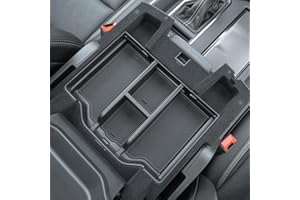 PIMCAR Compatible with 2019-2024 2025 2026 Dodge RAM 1500 2500 3500 Center Console Organizer ABS Plastic Material Interior Accessories Armrest Box Insert Tray (Black Trim)