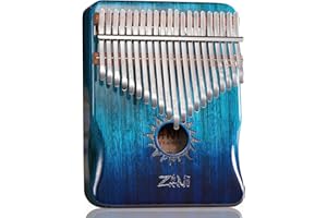 LVPETS Kalimba 21 Keys Thumb Piano Helio Pattern Portable Musical Instrument Gifts for Kids Amateur and Beginner (Gradient Blue)