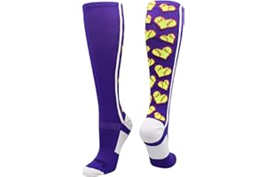 MadSportsStuff Softball Socks with Love Softball Hearts for Girls or Women Youth and Adult Over the Calf Gift Accessories