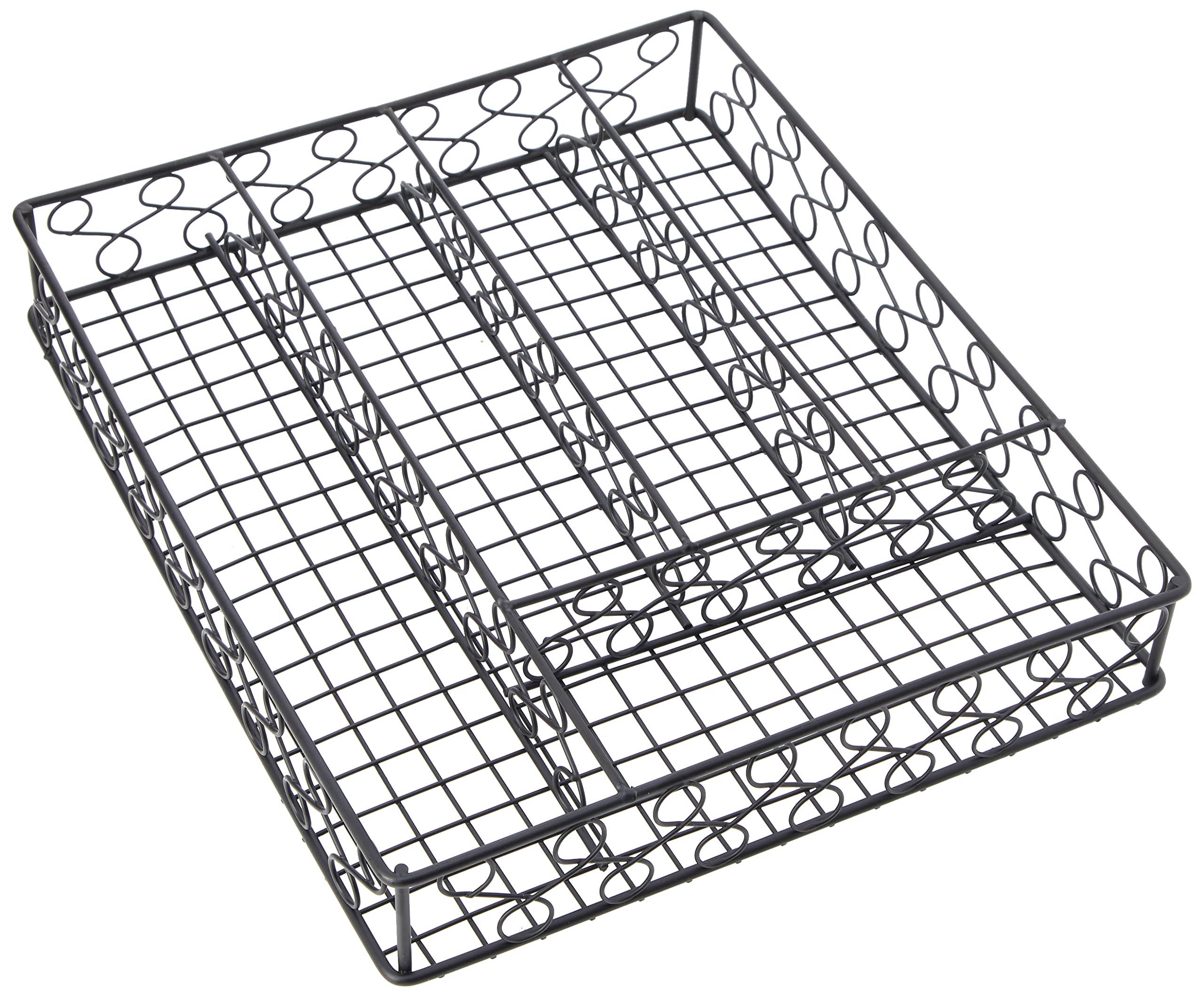 Premier Housewares Cutlery Drawer Organiser, Metal, Black - 5 Compartment โ image 1