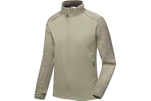 Little Donkey Andy Men's Quick Dry Warm Lightweight Running Jacket Full Zip Thermal Hybrid Thumbholes Golf Track Jacket