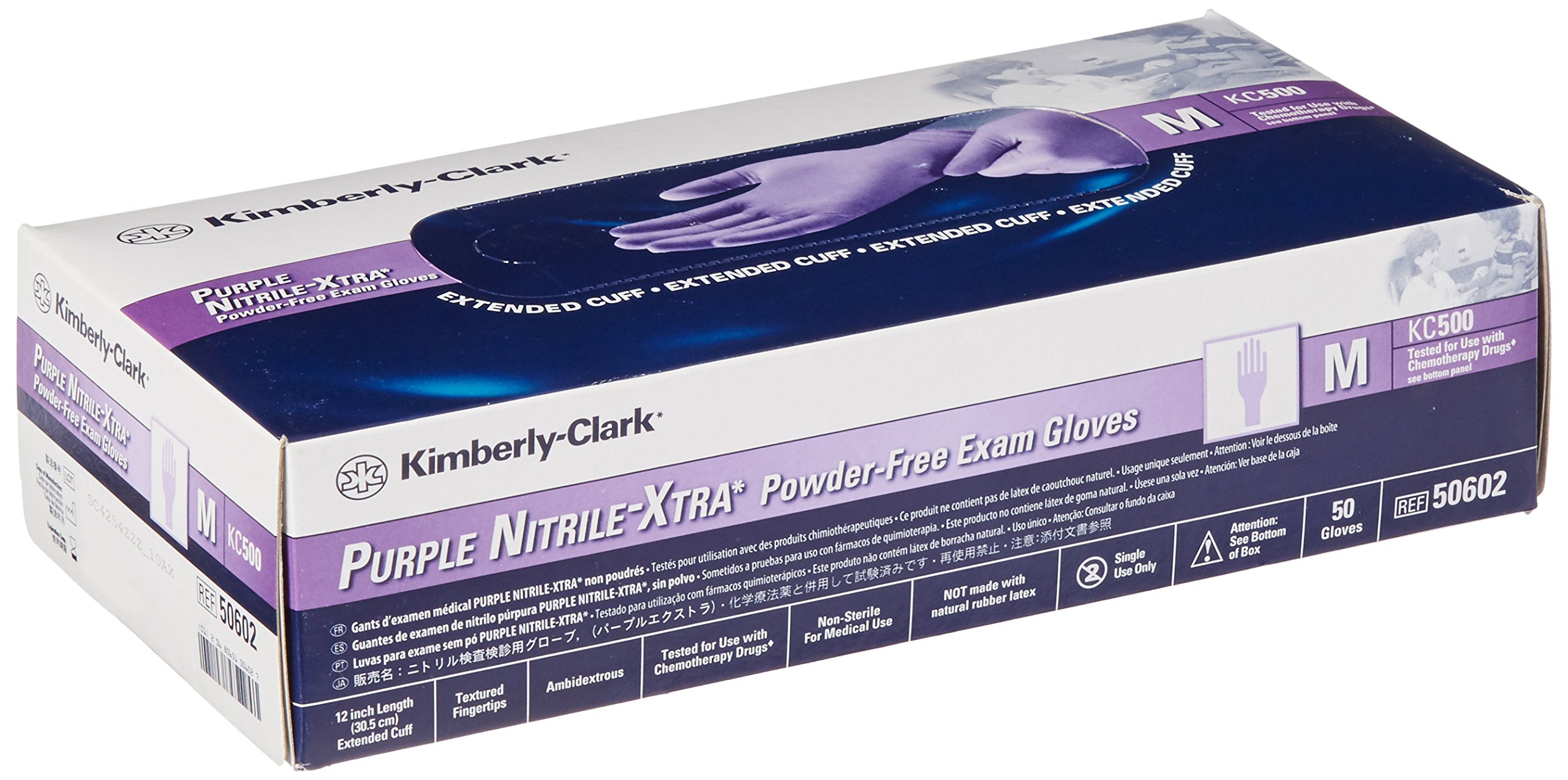 Kimberly Clark Safety 50602 Safeskin NitrileXtra Exam Gloves, 12" Length,