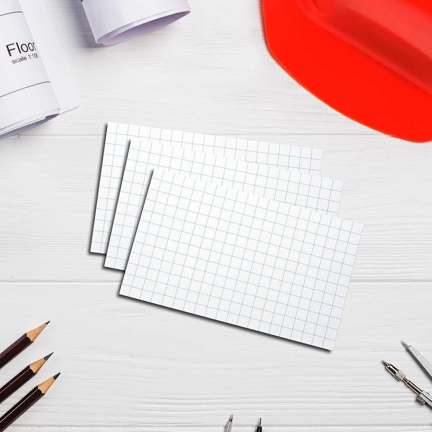 Home Advantage Double Sided Grid Index Cards, Graph Ruled (3-x-5-inch) : Office Products