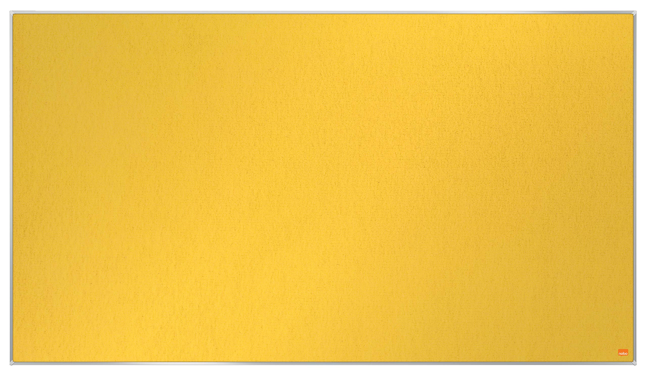 Nobo Widescreen Felt Noticeboard, 1220 x 690 mm, Slim Trim Frame, InvisaMount Mounting System, Impression Pro, Yellow, 1915431