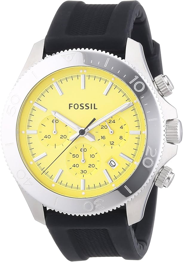 Fossil Retro Traveler CH2852 Men's Wrist Watches, Yellow Dial Fossil