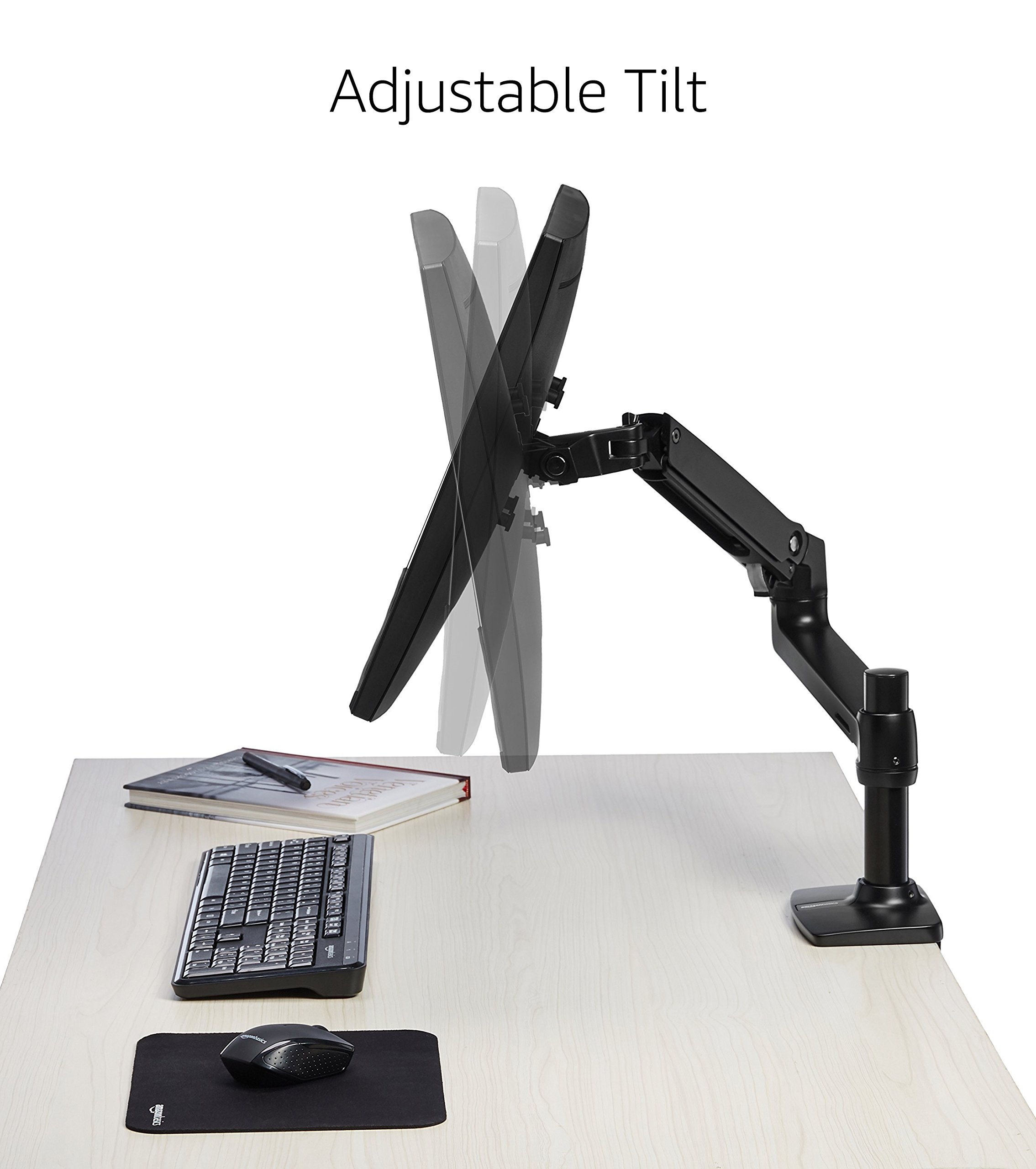 Amazon Basics Premium Single Monitor Stand Lift Engine Arm Mount