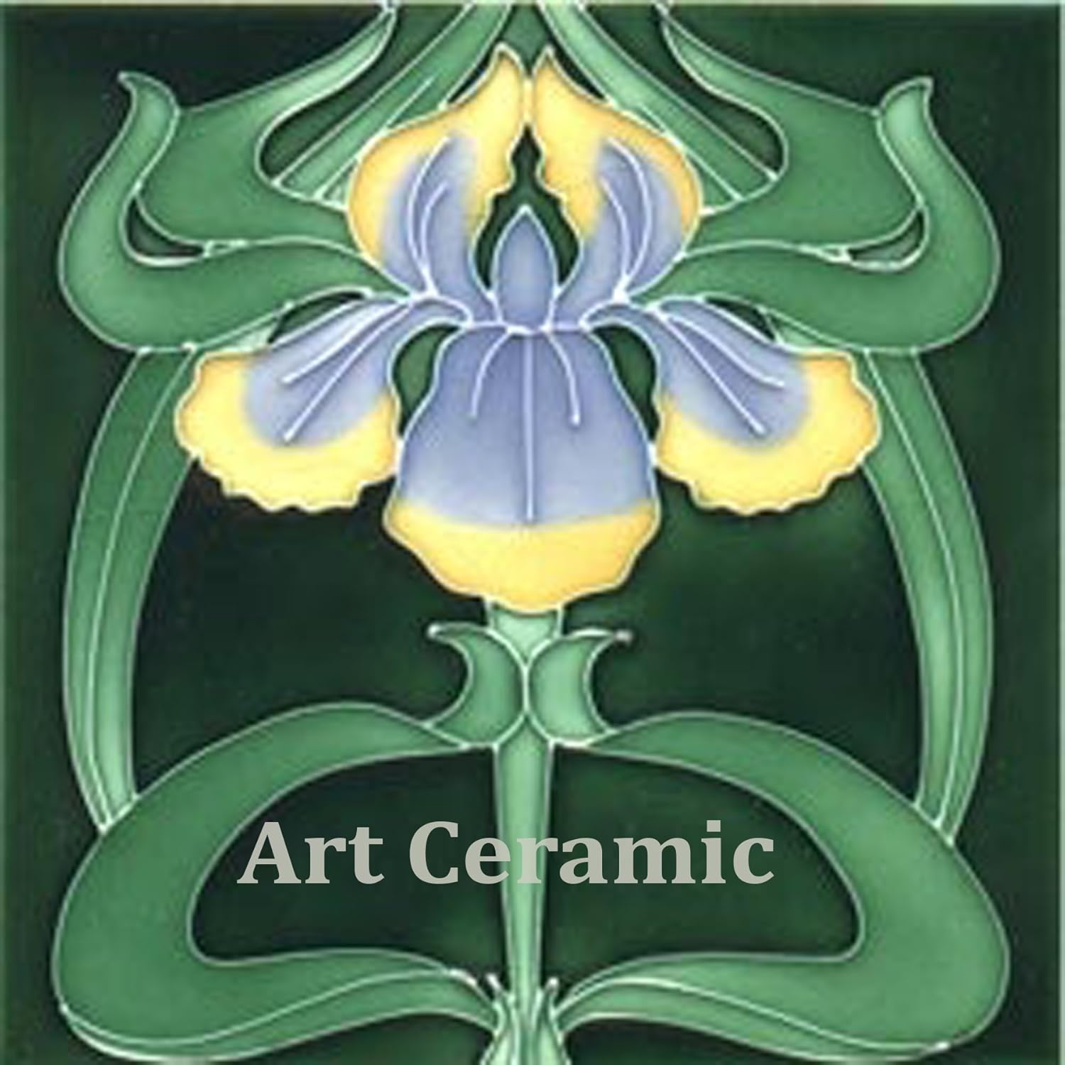 Decorative Accessories Art Nouveau Ceramic Tile 6 Inches Reproducction 0047 Home Kitchen