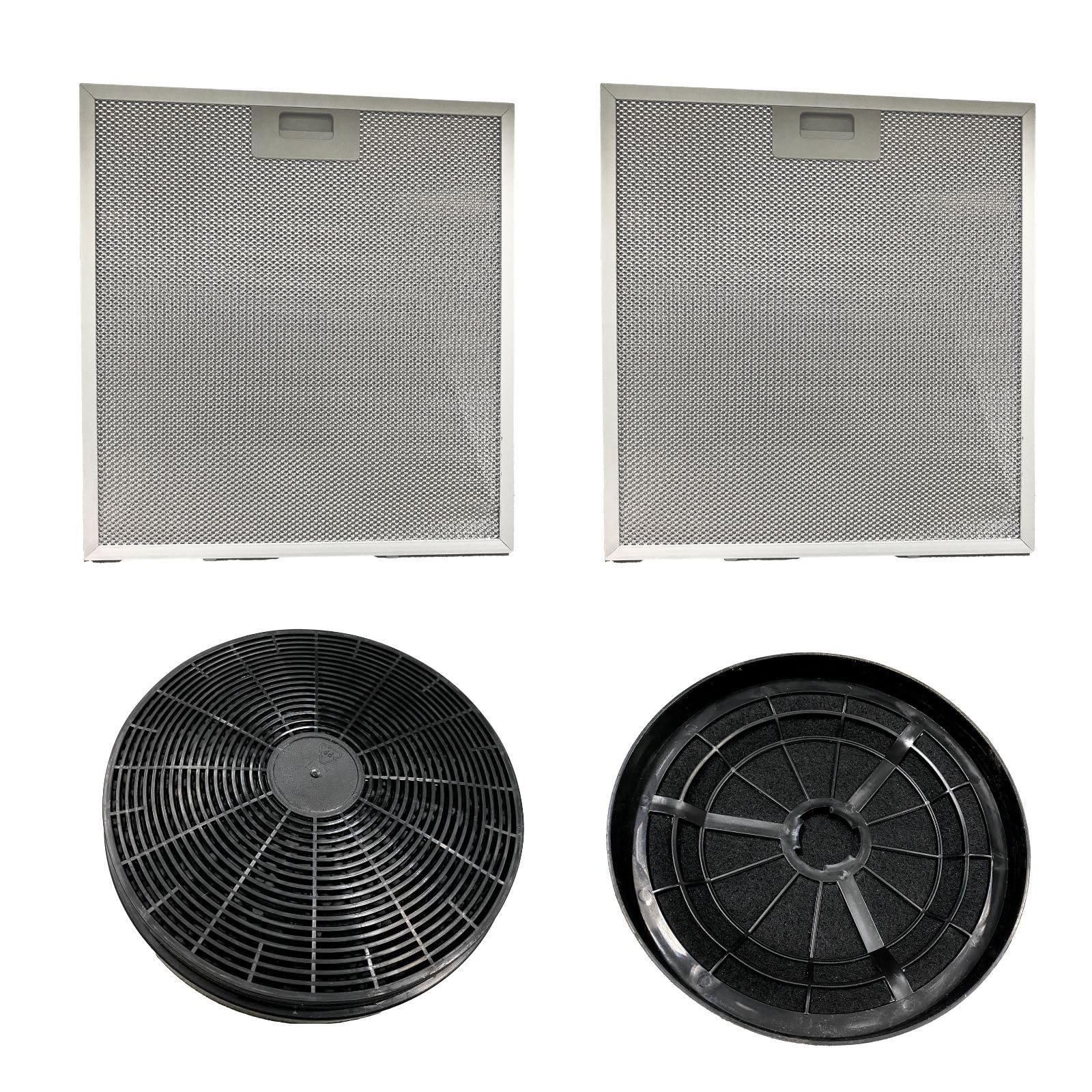 Photo 1 of 2 Pcs WA0575 Aluminum Grease Range Hood Filters with 2 Pcs CACF003 Charcoal Filters, Fit for Vissani 30-inch Pyramid or Wall Mount Range Hood, Fit for CIARRA Hauslane