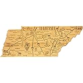 Totally Bamboo Destination Tennessee State Shaped Cutting Board, Charcuterie and Cheese Serving Board – Tennessee Gift for Home Décor or Everyday Kitchen Use