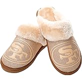 FOCO Womens NFL Team Logo Glitter Open Back Moccasin