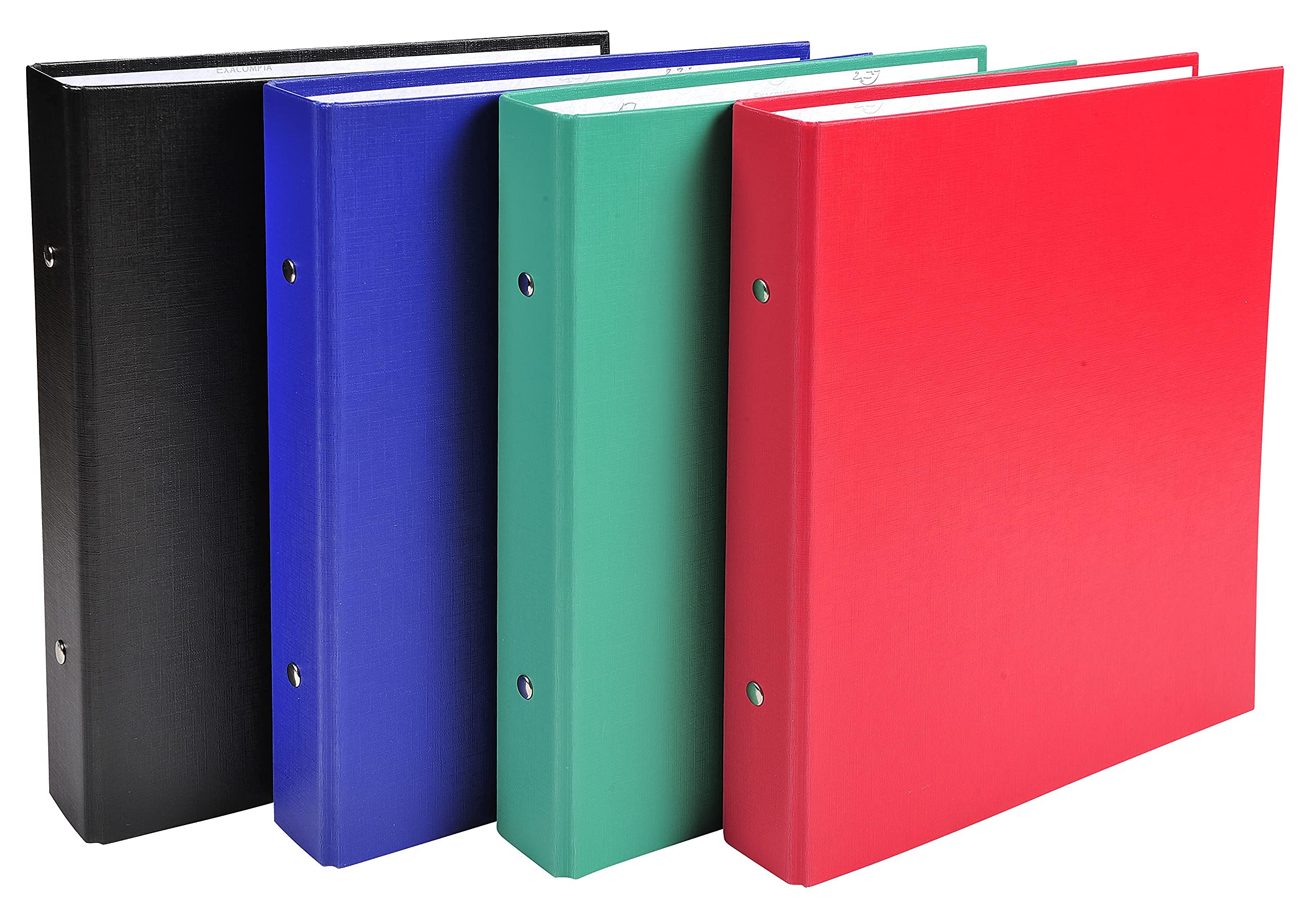 Exacompta - Ref. 620E - Rigid PP binder - 2 round rings diameter 25 mm - Spine 34 mm - External dimensions: 23 x 21.5 cm - Format for classifying schoolchildren 22 x 17 cm - 4 random colors