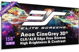 Elite Screens Edge Free Ambient Light Rejecting Fixed Frame Projection Projector Screen, Aeon CineGrey 3D Series, 158-inch 2.