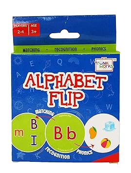 Trunk Works Alphabet Flip - Letter Matching Recognition Phonics Travel Card Game
